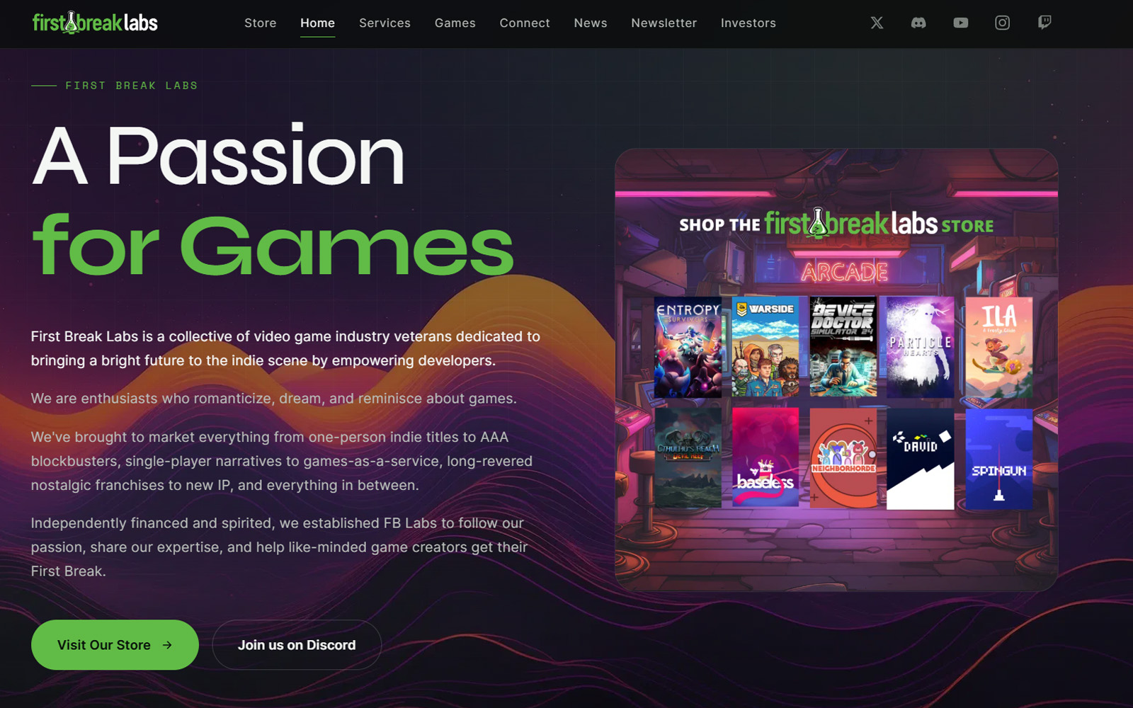First Break Labs website by Twiggley.Co.
